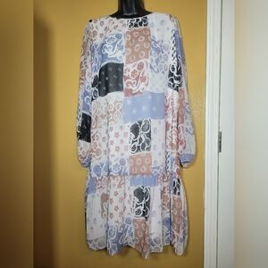 Aritzia Wilfred Miriam Dress Ruffled Trapeze Midi Dress sz S 99529